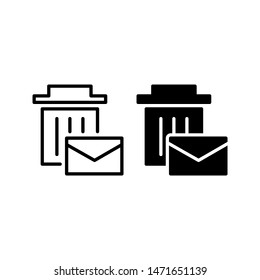 Junk Mail Icon. With Outline And Glyph Style