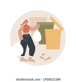 Junk Removal Abstract Concept Vector Illustration. House Maintenance, Gardening Service, Autumn Debris Cleaning, Yard Waste Disposal, Shed Demolition, Landscaping Design Abstract Metaphor.