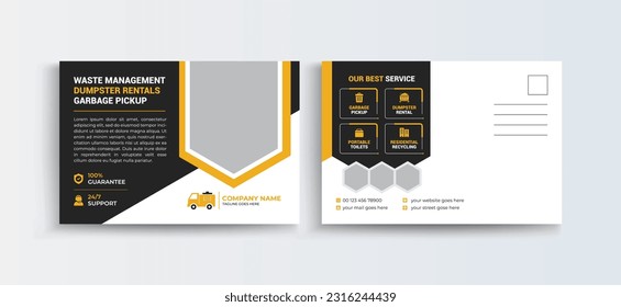 Junk Removal Company Business Postcard design, Junk Removal ads, trash removal banner design template, Direct Mail EDDM template. Junk postcard design.