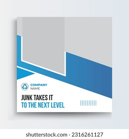 Junk Removal Company social media post web banner template, Promotion Post and Story Social Media Template design.