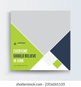 Junk Removal Company social media post web banner template, Promotion Post and Story Social Media Template design.