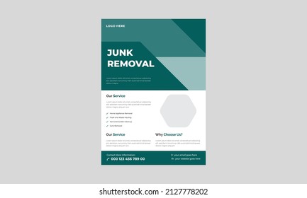 Junk Removal Flyer Template, Yard Junk Waste Removal Flyer Poster Leaflet Design, Waste Removal Poster Leaflet Template.
