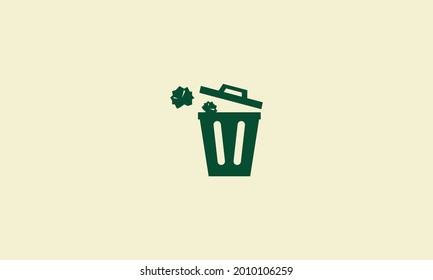 Diseño del logotipo de eliminación de residuos, servicio de eliminación de residuos respetuoso con el medio ambiente, sencillo icono de diseño minimalista.

