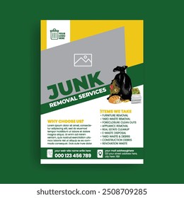 Junk removal Service print Flyer or poster Template, House Cleaning Service Flyer, Editable Cleaning Service Flyer, maid service Flyer template design