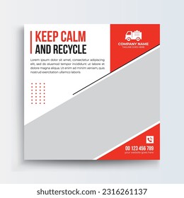 Junk Removal social media post banner template, cleaning social media post Promotion Post and Story Social Media Template.