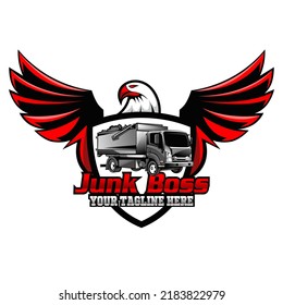 Junk removal solution services logo design template