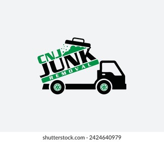 junk removal solution services logo design template