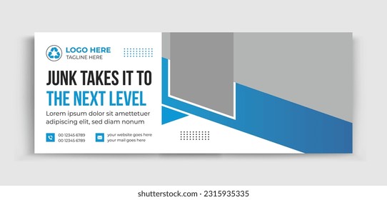 Junk Removal Timeline Cover Templates, Junk Removal Cover Photo Design for social media banner for ads, banner social media.