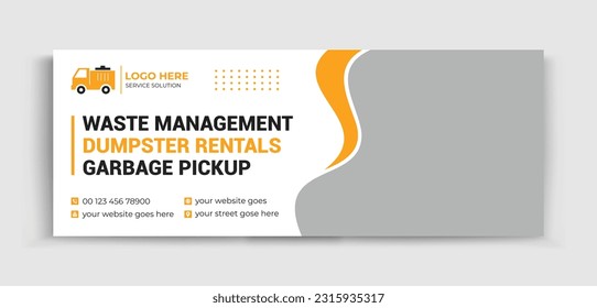 Junk Removal Timeline Web Banner Social Media Design Template. Removal poster, flyer. Creative and corporate cover design for ads, banner social media.