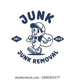 Junk retro character logo vector