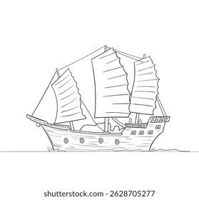 Navio-lixo no oceano desenho desenho desenho desenho animado
