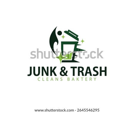 junk trash logo creative design concept removal clean icon