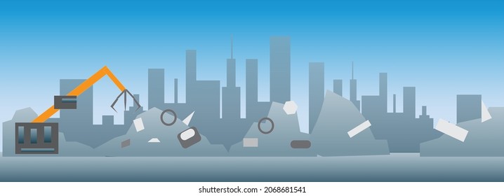 Junk Yard Game Background Vector Illustration