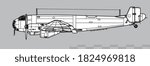 Junkers Ju 86P. World War 2 high-altitude photo reconnaissance aircraft. Side view. Image for illustration and infographics.