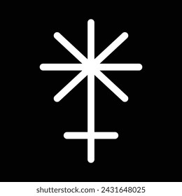 juno astrology symbol. zodiac, astronomy and horoscope sign. isolated vector image in simple style with black background icon design