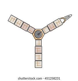 juno space probe vector illustration in flat design