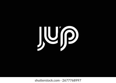 JUP Creative Unique Modern Letter Logo Design. Elegant Monogram Logo Design with Decorative Elements and Typography