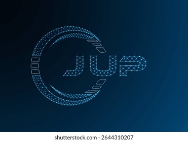 JUP low poly letter logo vector design. JUP lower poly logo design. Low poly logo.