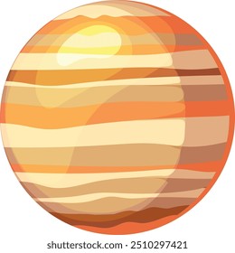 Ícone de desenho animado de Júpiter. Planeta espacial do sistema solar