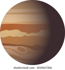 Jupiter with dark shadow vector icon