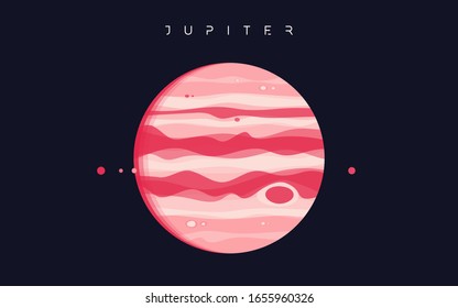 Jupiter. The fifth planet from the Sun. Vector illustration.