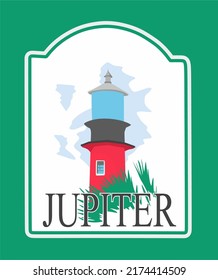 Jupiter Florida with green background 