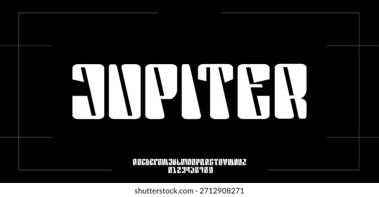 Jupiter font es una fuente de pantalla futurista audaz con amplias Formas de ciencia ficción, perfecta para títulos espaciales, marca tecnológica y carteles modernos..