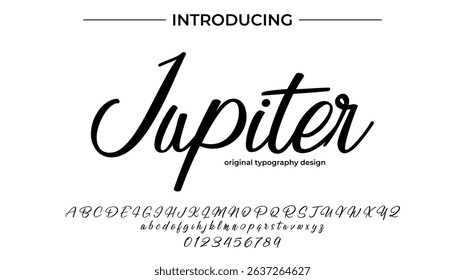Jupiter Font Stylish brush painted an uppercase vector letters, alphabet, typeface