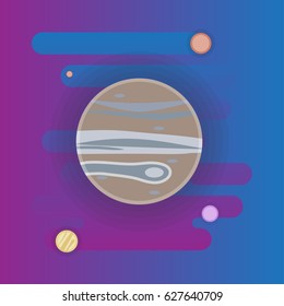 Jupiter icon - flat illustration, space elements