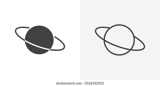 Jupiter icon flat and simple set design