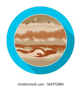 Jupiter icon in flat style isolated on white background. Planets symbol stock vector illustration.