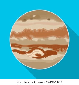 Jupiter icon in flat style isolated on white background. Planets symbol stock vector illustration.