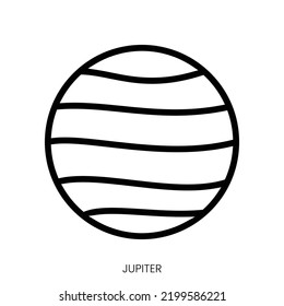 jupiter icon. Line Art Style Design Isolated On White Background