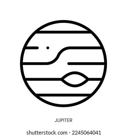 jupiter icon. Line Art Style Design Isolated On White Background