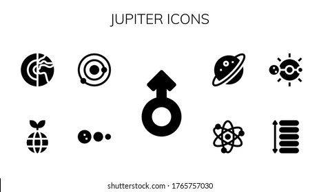 jupiter icon set. 9 filled jupiter icons.  Simple modern icons such as: Mars, Solar system, Planet, Spacing