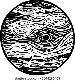 Ícone de Júpiter mostrando faixas de nuvens e pontos vermelhos, representando gigantes gasosos, tempestades e astronomia em nosso sistema solar.