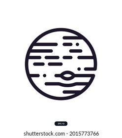 Jupiter icon. Space icons. Space Related Vector Line Icons. Contains such Icons as Observatory, Planet Earth, Alien, and more. eps10