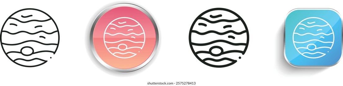 jupiter icon. Thin Linear, Regular and Button Style Design Isolated On White Background