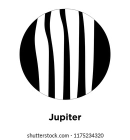 Jupiter icon vector isolated on white background, logo concept of Jupiter sign on transparent background, filled black symbol