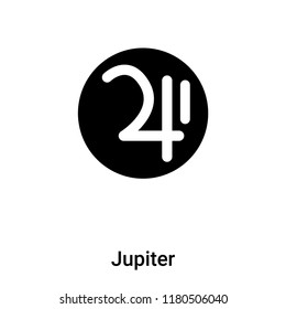 Jupiter icon vector isolated on white background, logo concept of Jupiter sign on transparent background, filled black symbol