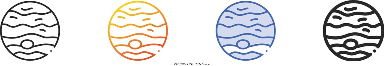 jupiter icon.Thin Linear, Gradient, Blue Stroke and bold Style Design Isolated On White Background