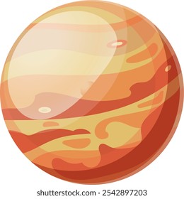 Jupiter, the largest planet in our solar system, is a gas giant with a swirling atmosphere of colorful bands and spots, creating a mesmerizing cosmic display