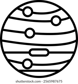 Jupiter Line Vector Icon Design