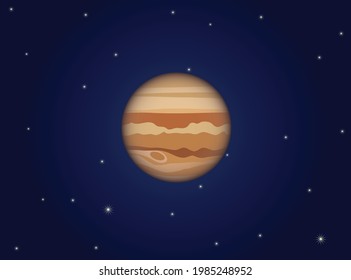 Jupiter in outer space vector illustration
