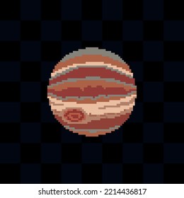 jupiter pixel 8 bit planet simple illustration icon for game
