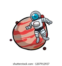 jupiter planet with astronaut