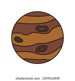Jupiter, planet colored icon. Simple color element illustration. Jupiter, planet concept outline symbol design from Cosmos set. Can be used for web and mobile on white background