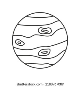 Jupiter, planet concept line icon. Simple element illustration. Jupiter, planet concept outline symbol design from space set. Can be used for web and mobile on white background