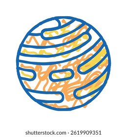 jupiter planet doodle icon sketch vector. jupiter planet sign. isolated symbol illustration
