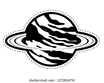 Jupiter planet dotted sticker. Vector illustration design